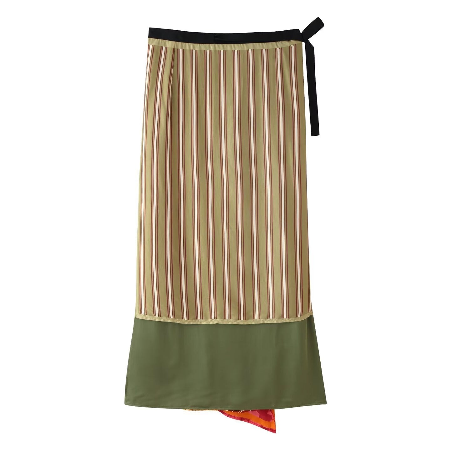 Women Clothing Summer All Match Printed Wrapping Towel Bowknot Decoration Skirt