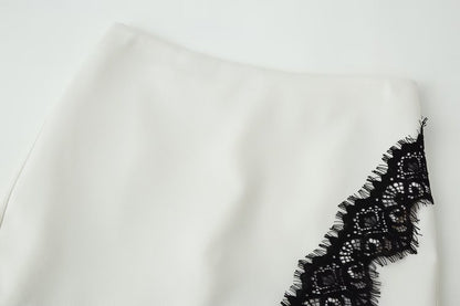 Women Clothing All Matching Casual Double Breasted Lace Culottes