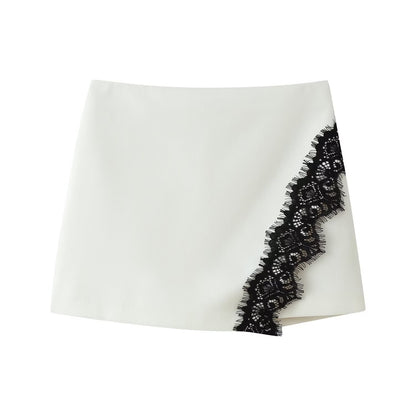 Women Clothing All Matching Casual Double Breasted Lace Culottes