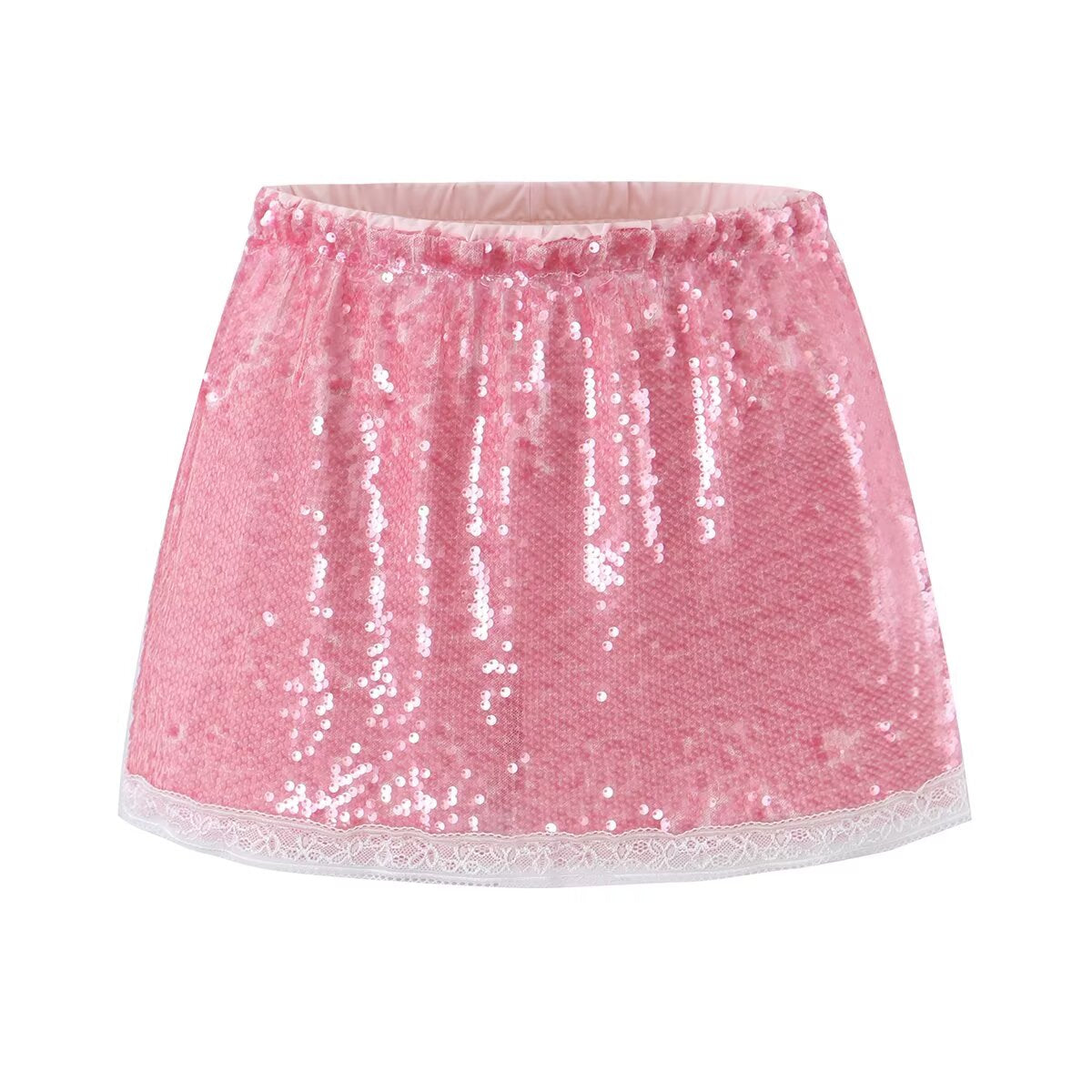 Women Clothing Fashionable All Match Sequined Mini Skirt (with Pantskirt ide)