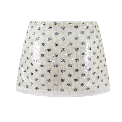 Women Clothing Fashionable All Match Sequined Mini Skirt (with Pantskirt ide)