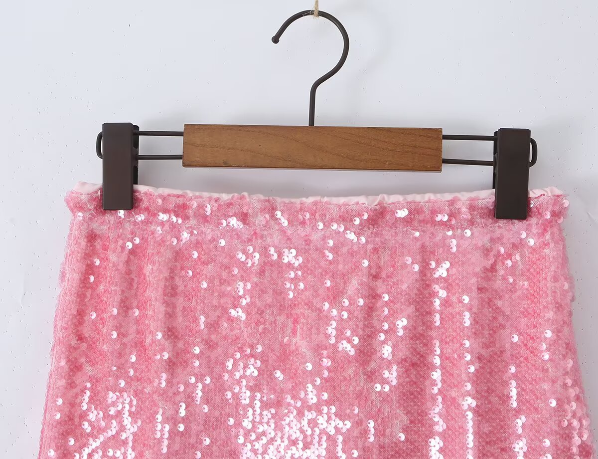 Women Clothing Fashionable All Match Sequined Mini Skirt (with Pantskirt ide)