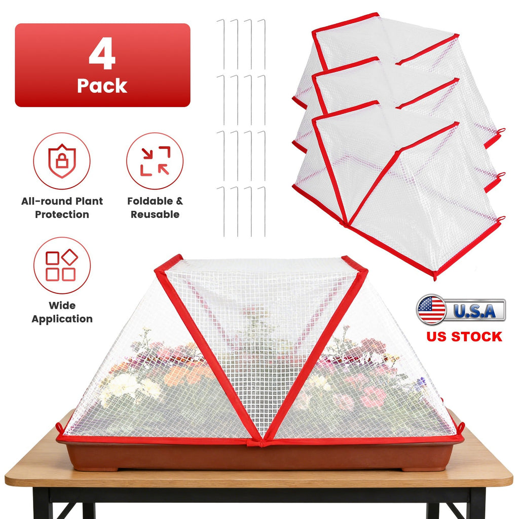 4Pack 31.50×12.99×13.39in Garden Row Accelerator Plants Covers Plant Net Cage Guard Greenhouse Covers Protect Seedling Fruit Vegetable Rows From Frost