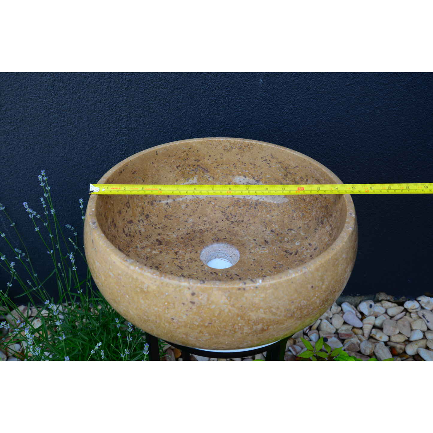 Noce Brown Travertine Vessel Sink - Handcrafted Natural Stone