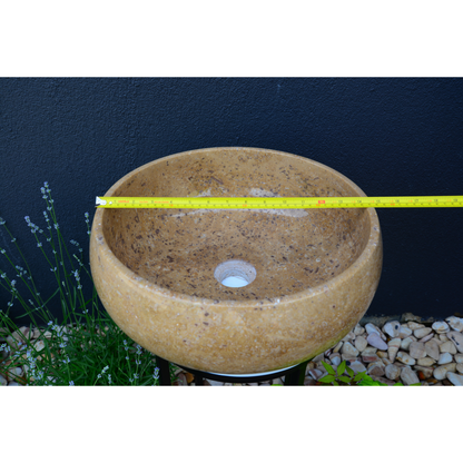 Noce Brown Travertine Vessel Sink - Handcrafted Natural Stone