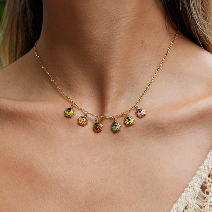 18K Gold Stainless Steel Ladybug Necklace