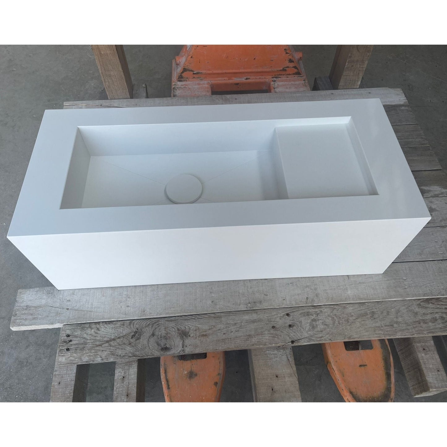 White Quartz Handcrafted Kitchen and Bathroom Sink - Engineered Stone Durability