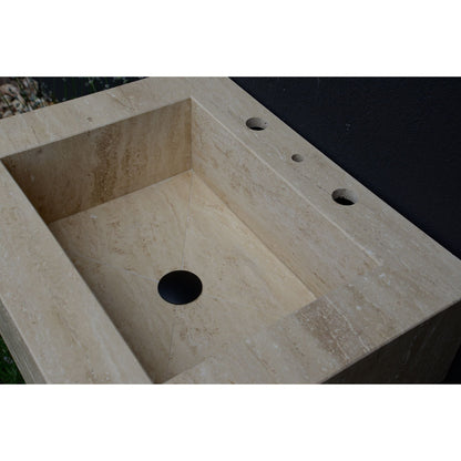 Travertine Bathroom Sink Handcrafted - Custom Artisanal Design