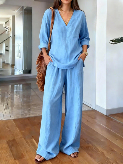 Long Sleeve Top & Full-Length Pants Two-Piece Set – 9 Colors S–3XL