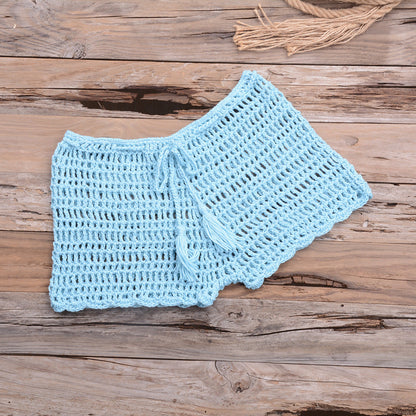 Hand Woven Beach Swimming Trunks Lace Up Cutout Boxers