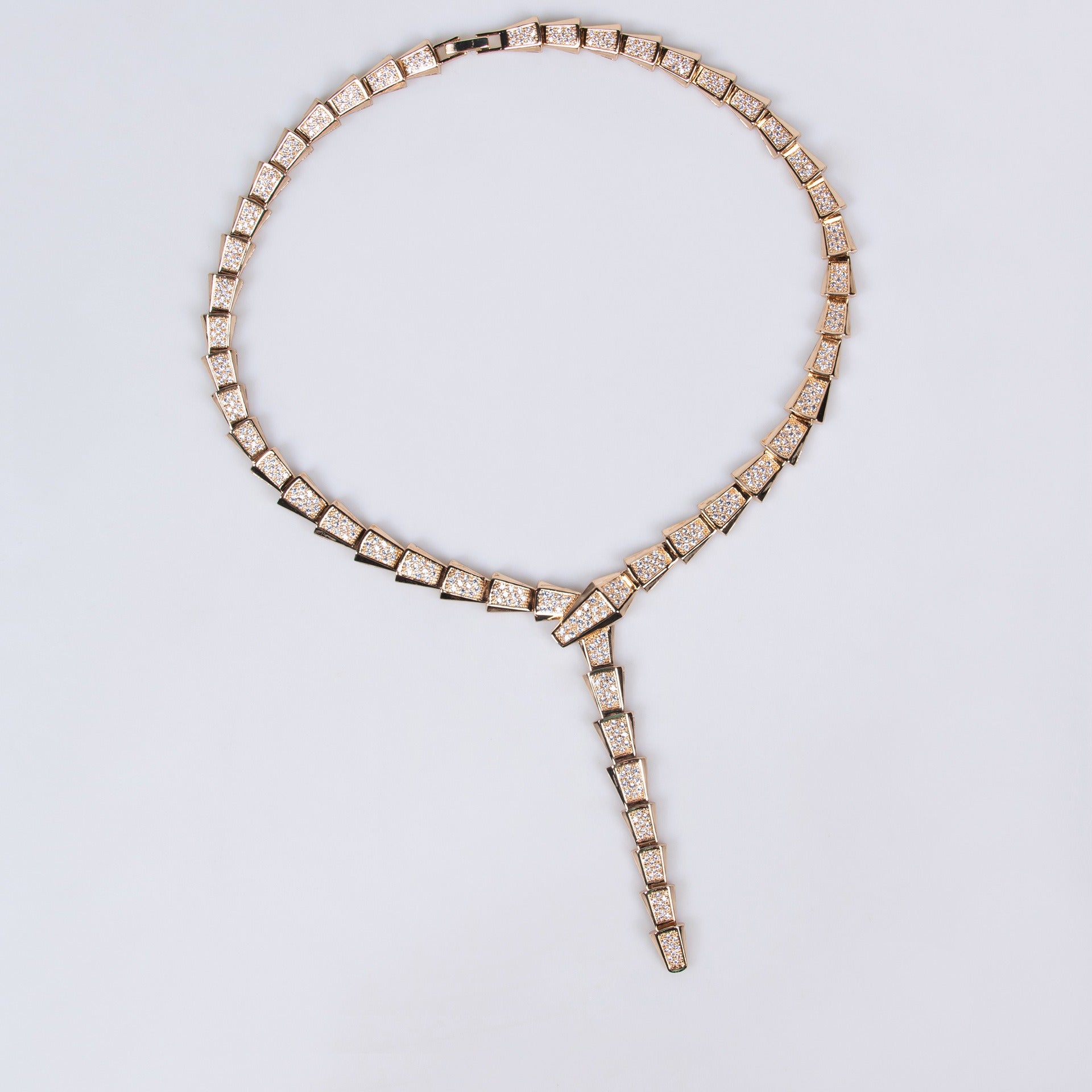 18K Gold Snake-Style Necklace and Earring Set