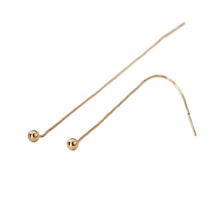Long Tassel Earrings with Beaded Ear Threads