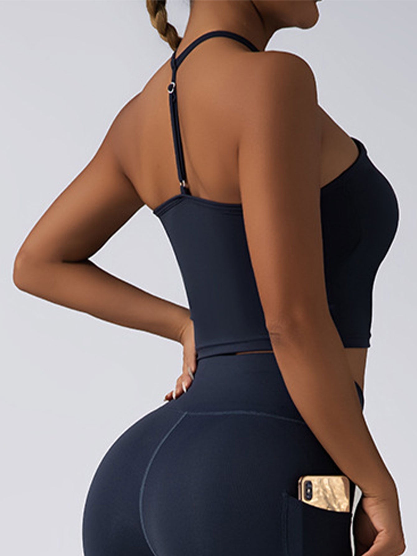 Padded Crop Top Push Up Sports Bra – Seamless Supportive Gym Tank for Women