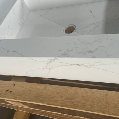 Handcrafted Silestone Quartz Sink - Polished Ethereal Glow Finish