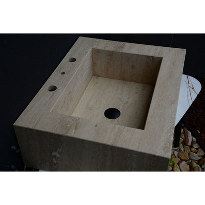 Travertine Bathroom Sink Handcrafted - Custom Artisanal Design