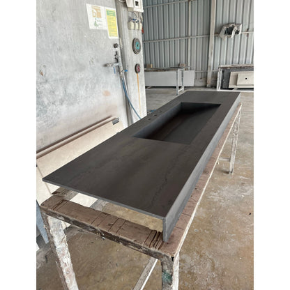 Metal Dark Engineered Porcelain Handcrafted Kitchen Bathroom Sink - Natural Stone Look