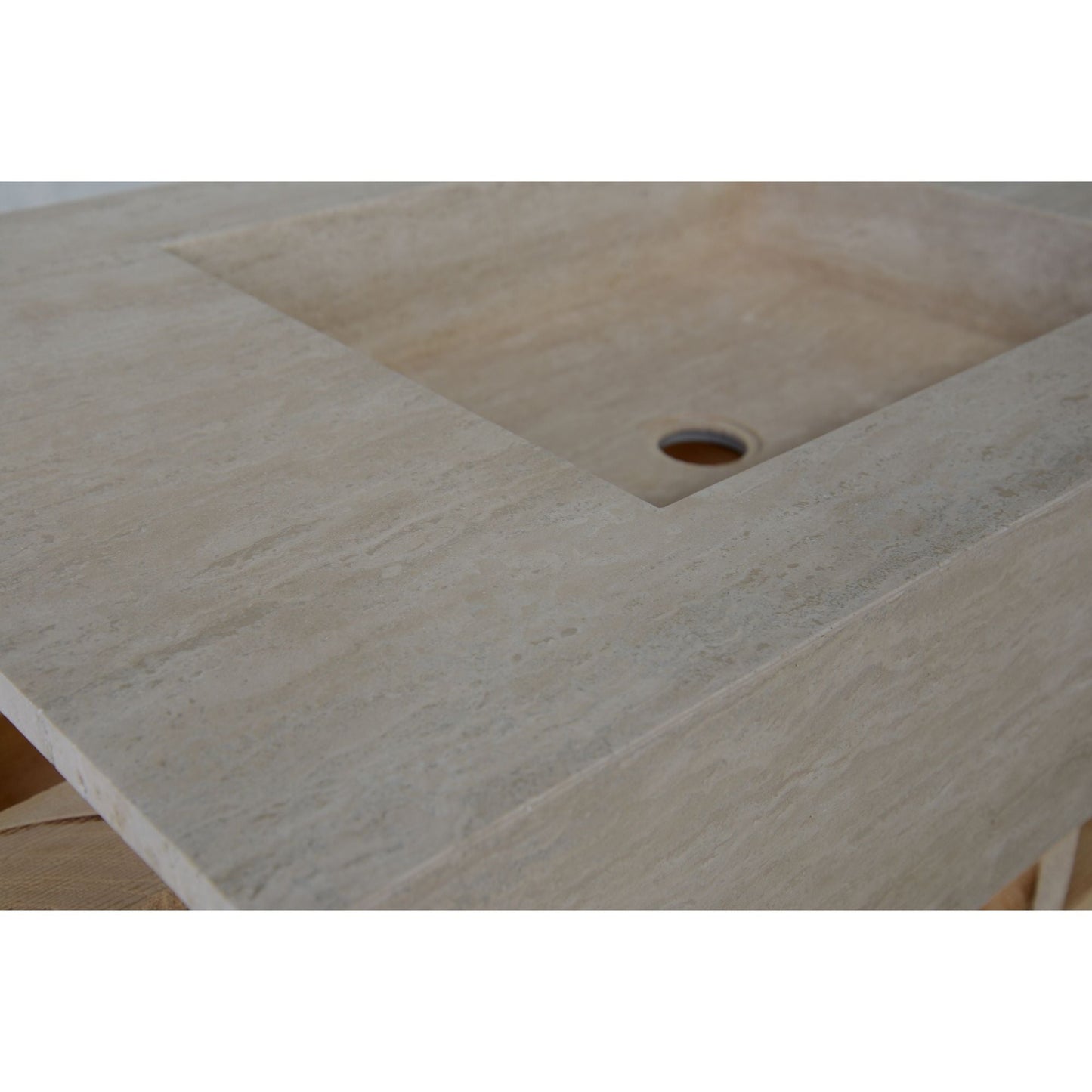Travertine Double Sink - Handcrafted Custom Artisanal Stone Resort Luxury Bath