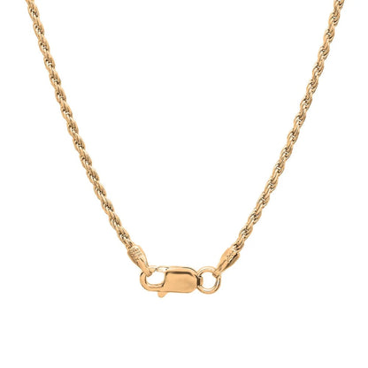 18K Gold Over Sterling Silver 925 Rope Chain Necklace
