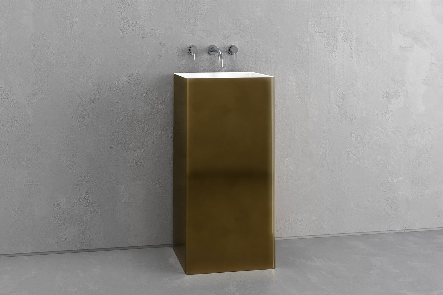 Square pedestal sink