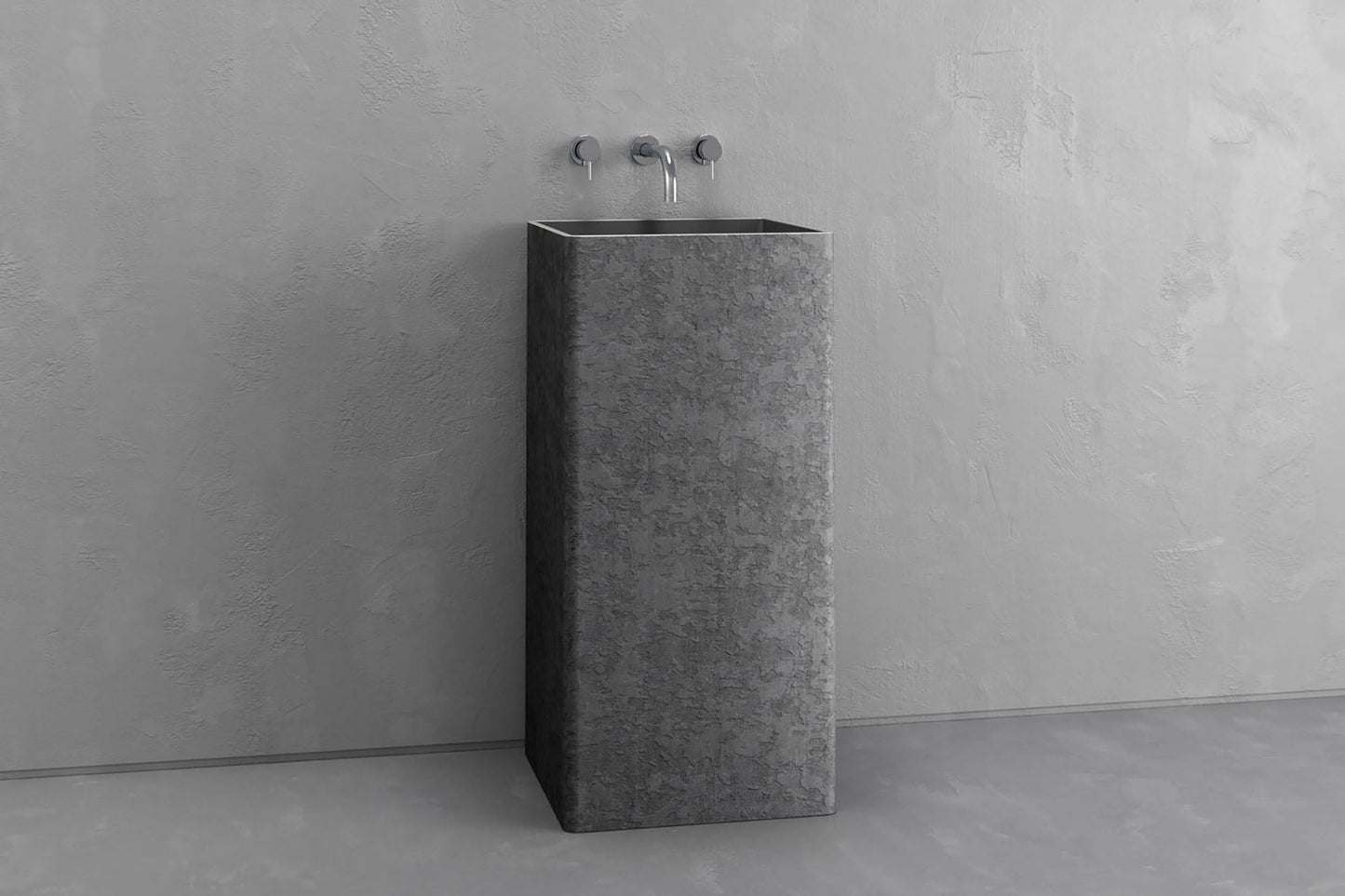 Square pedestal sink