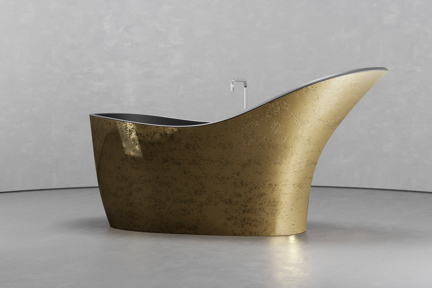 Freestanding slipper shape bathtub