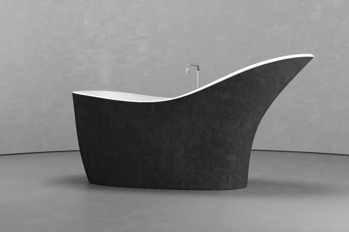 Freestanding slipper shape bathtub