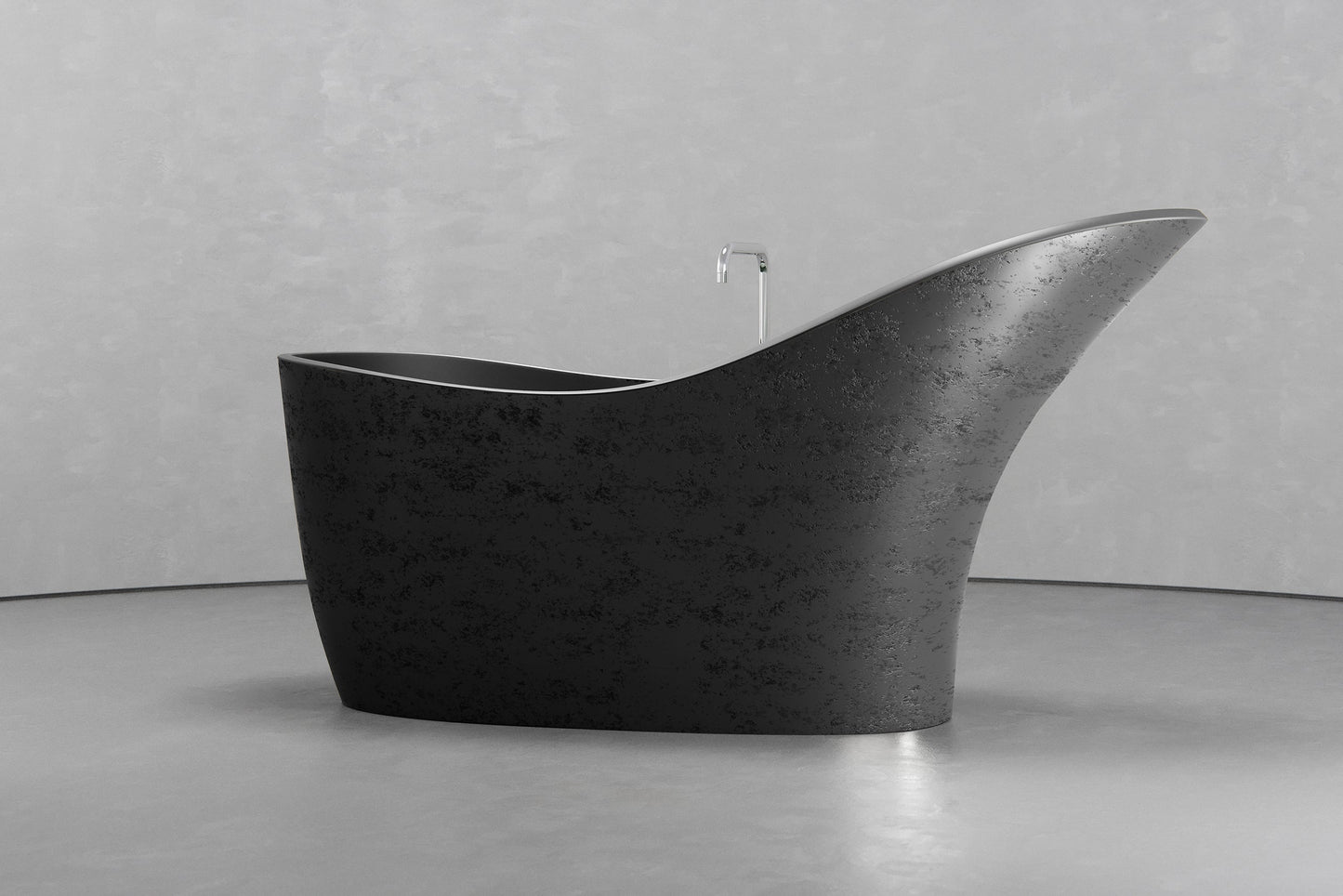 Freestanding slipper shape bathtub
