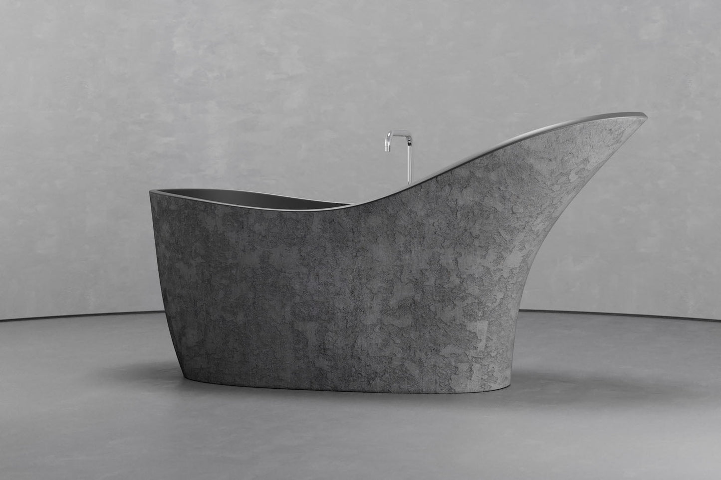 Freestanding slipper shape bathtub