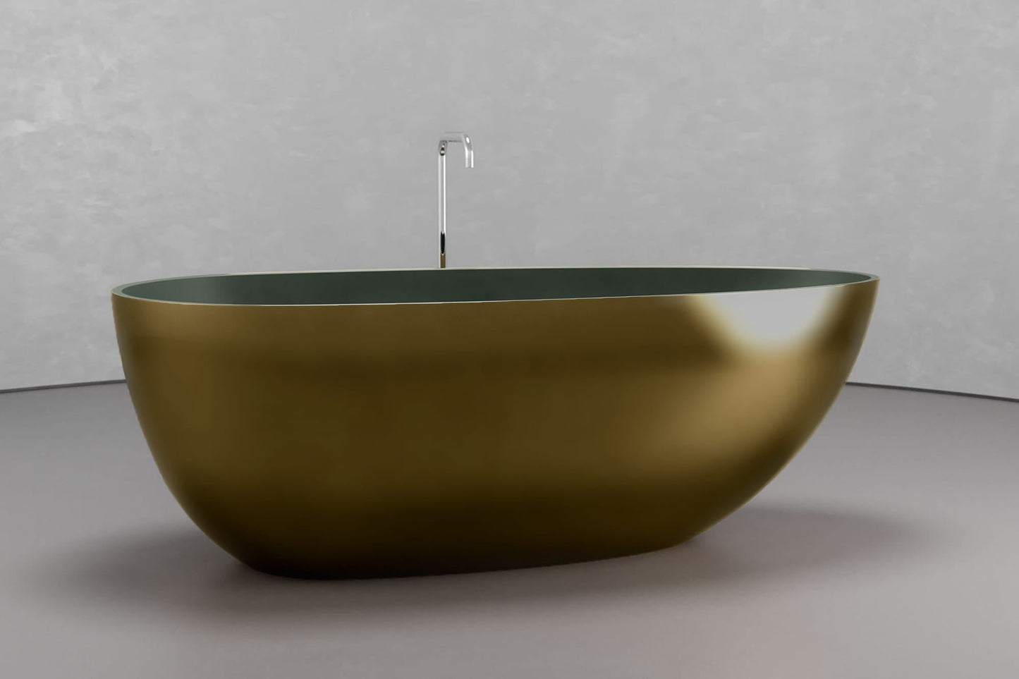 Freestanding egg shape bathtub