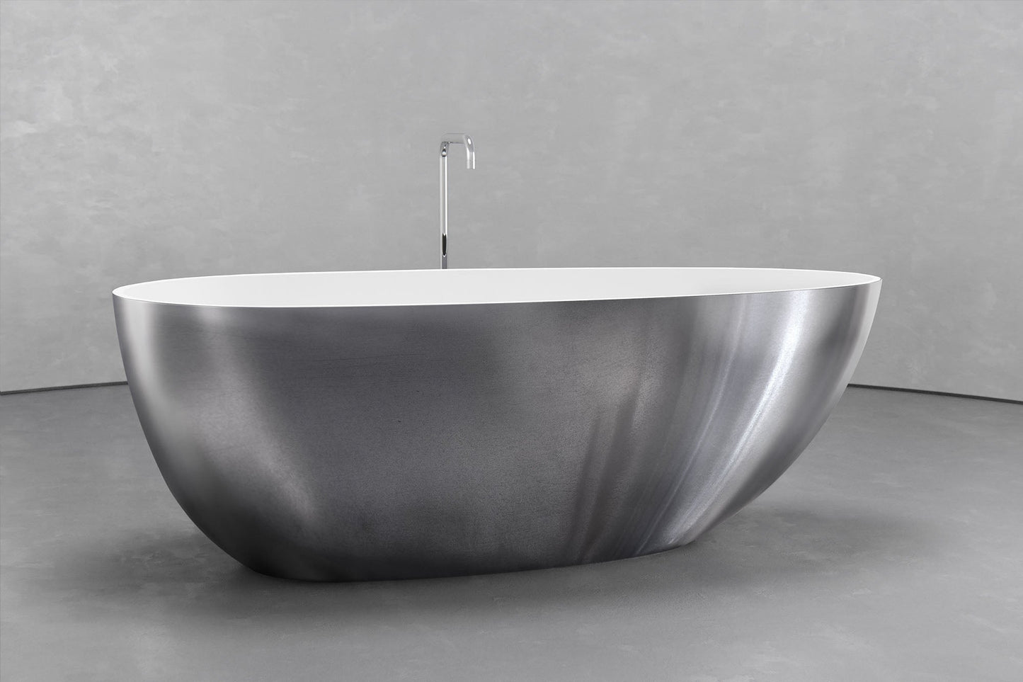Freestanding egg shape bathtub