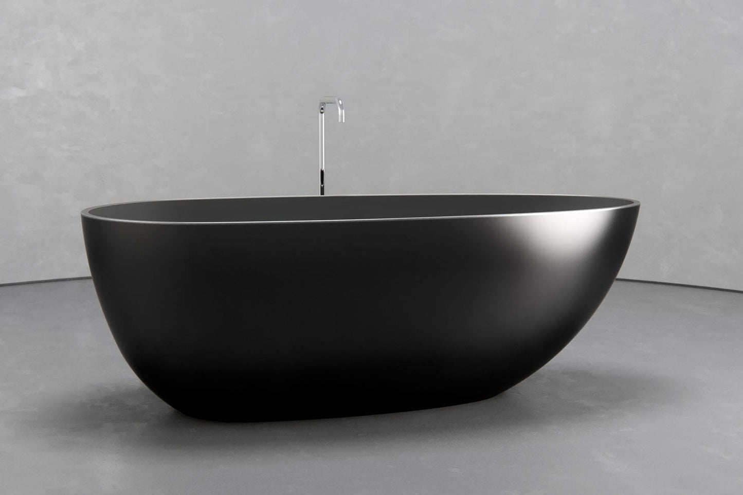Freestanding egg shape bathtub