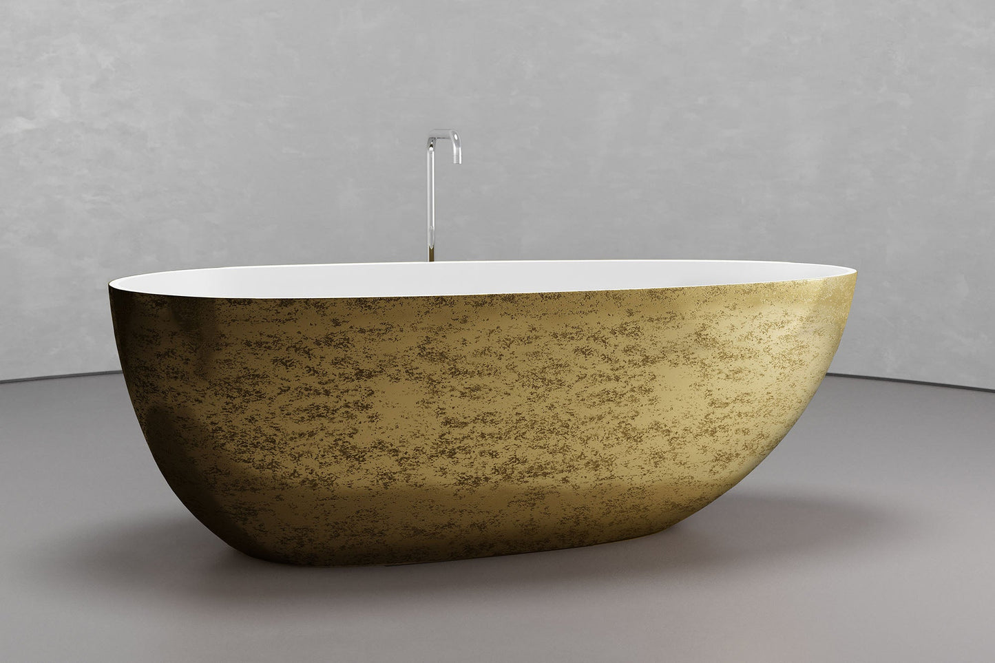 Freestanding egg shape bathtub