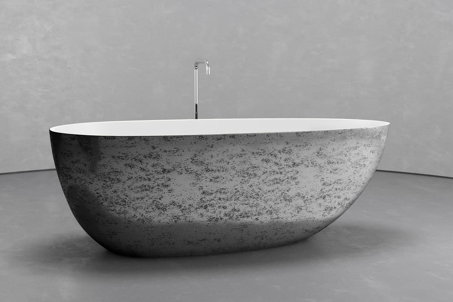 Freestanding egg shape bathtub