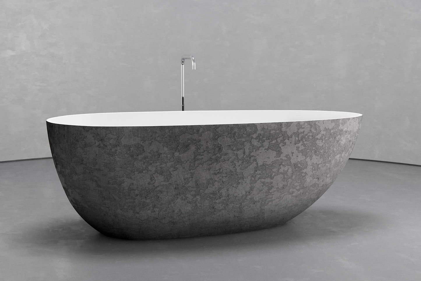Freestanding egg shape bathtub