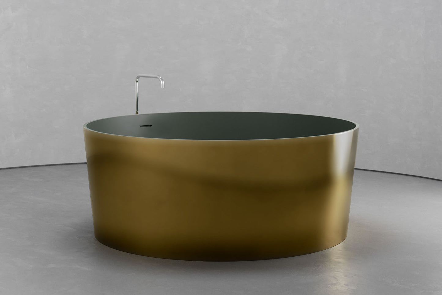 Freestanding round soaking tub