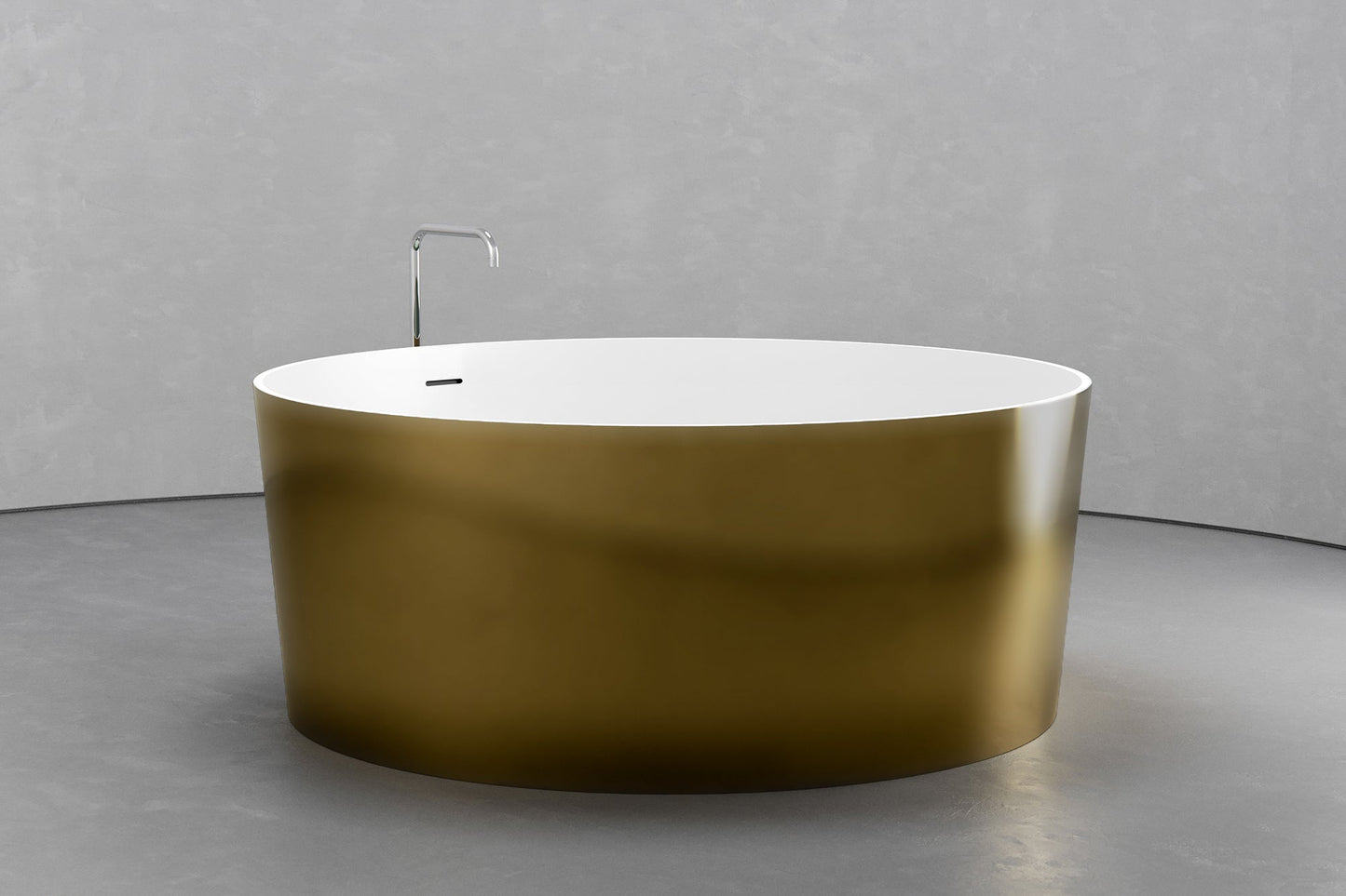 Freestanding round soaking tub