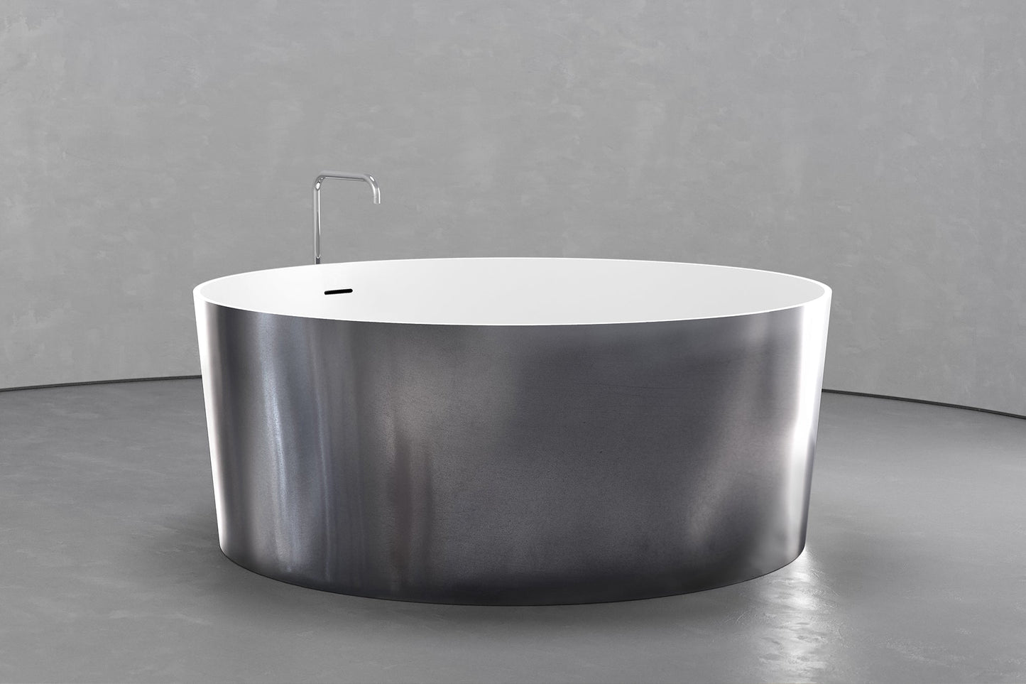 Freestanding round soaking tub