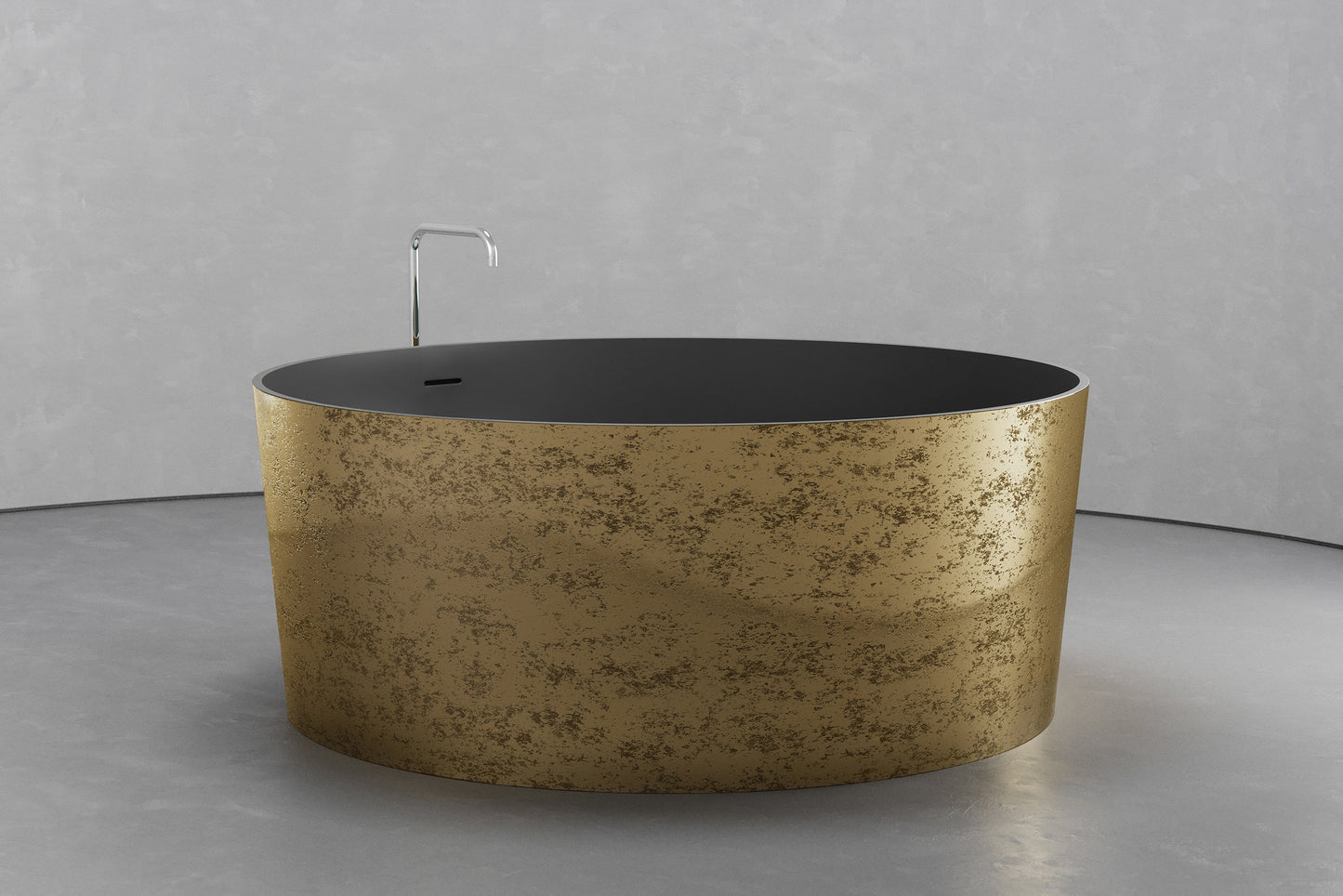 Freestanding round soaking tub