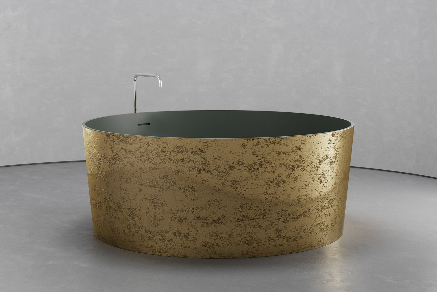 Freestanding round soaking tub