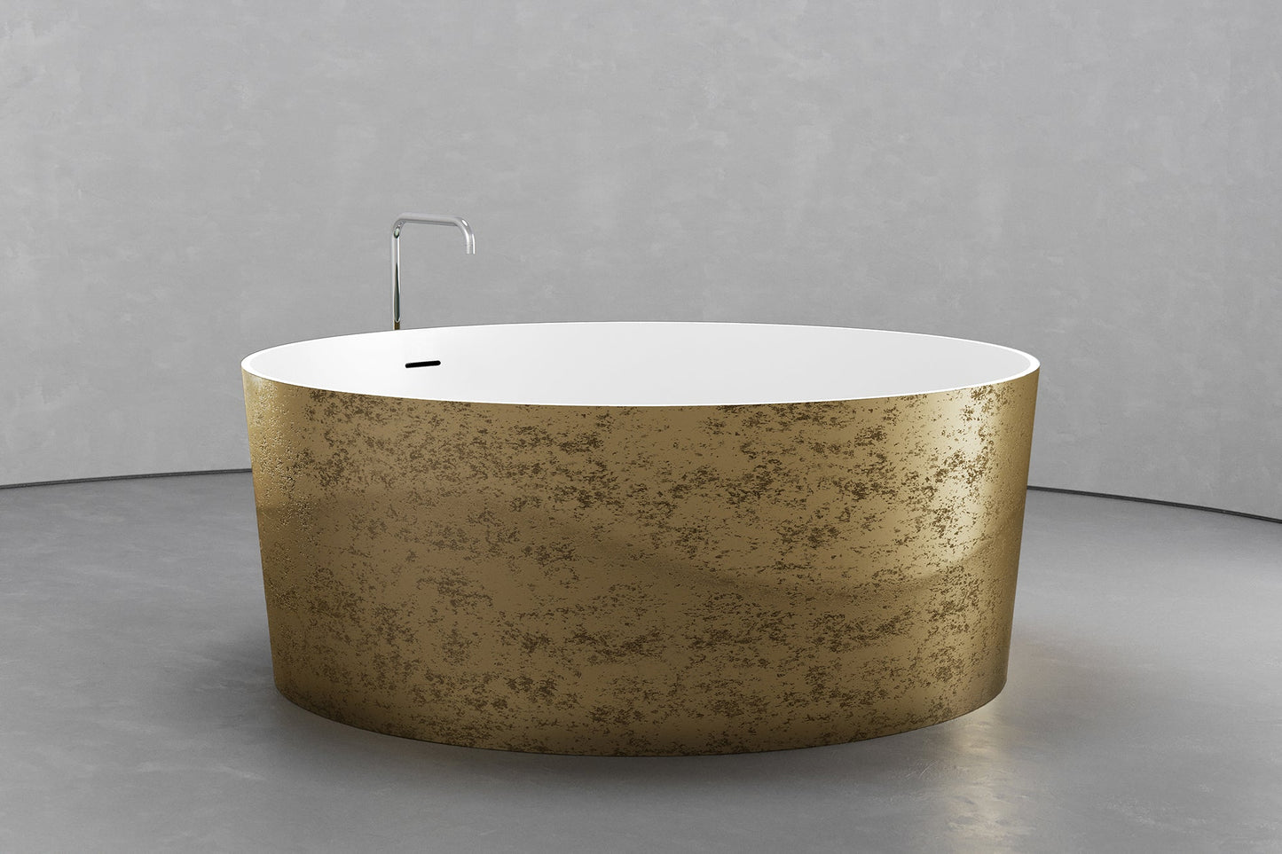Freestanding round soaking tub