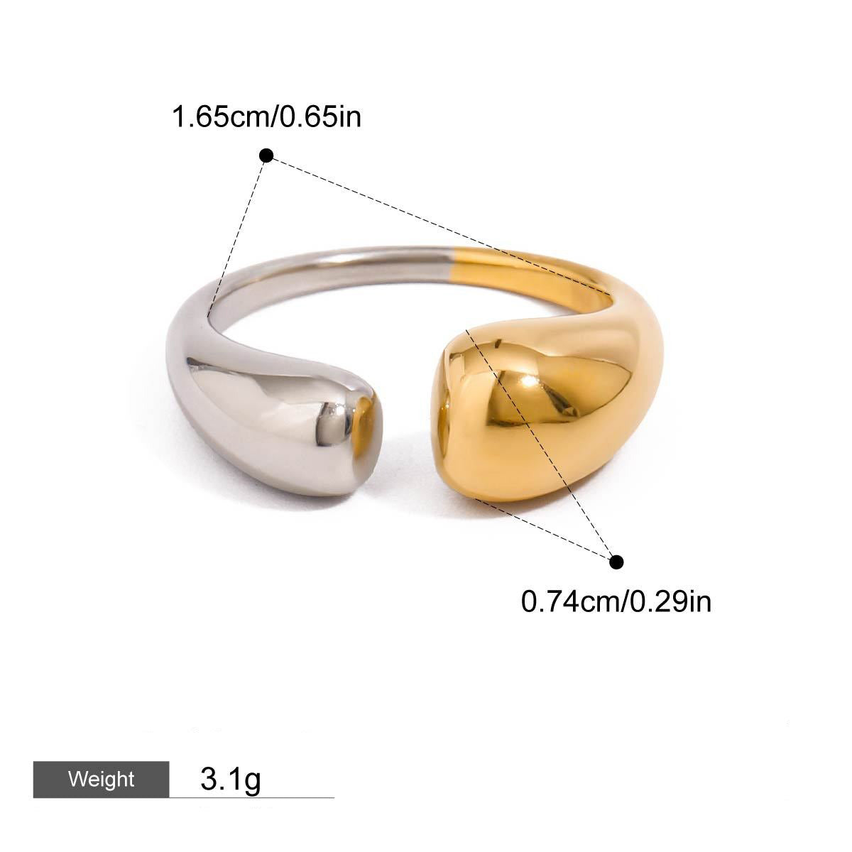 18K gold geometric design simple personality ring