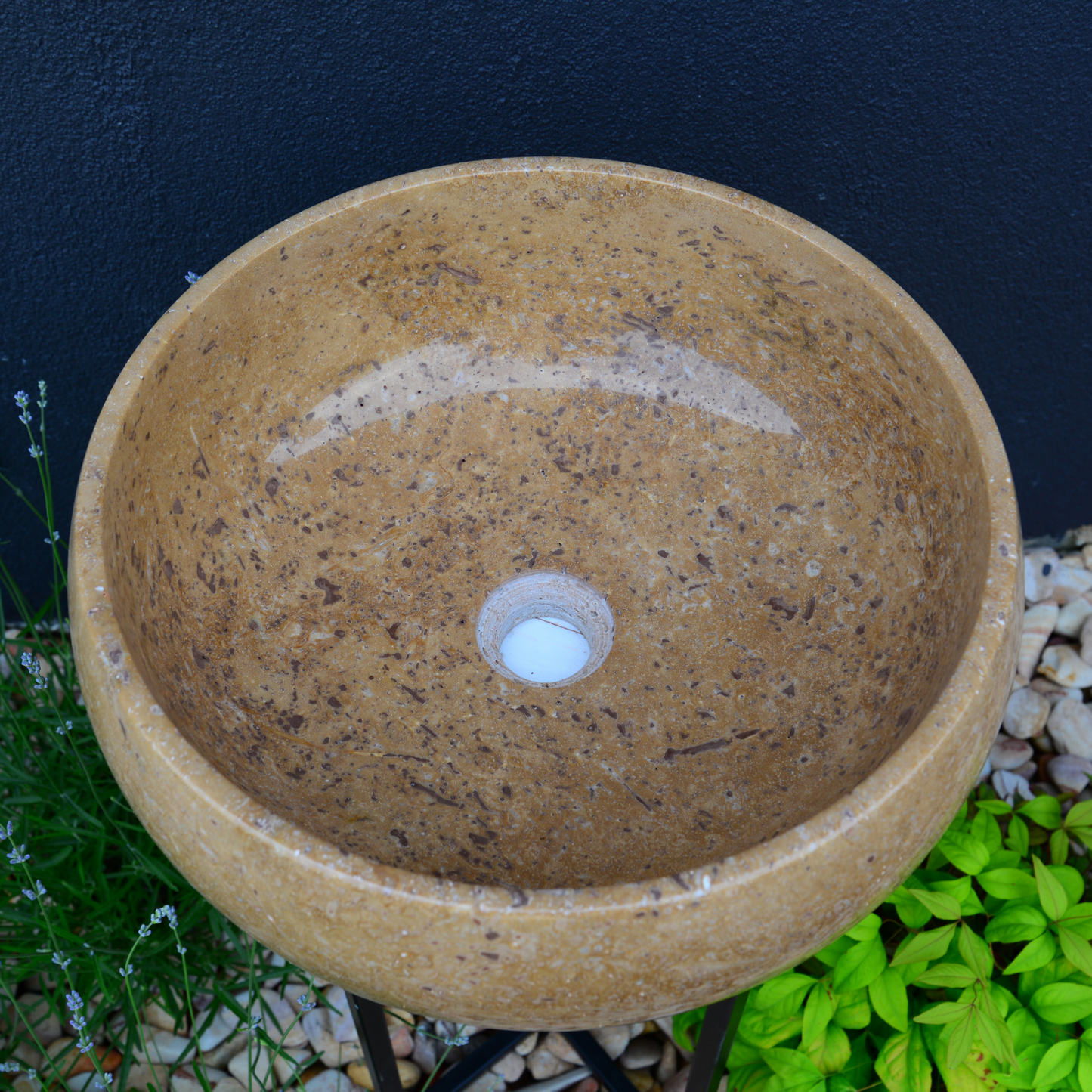 Noce Brown Travertine Vessel Sink - Handcrafted Natural Stone