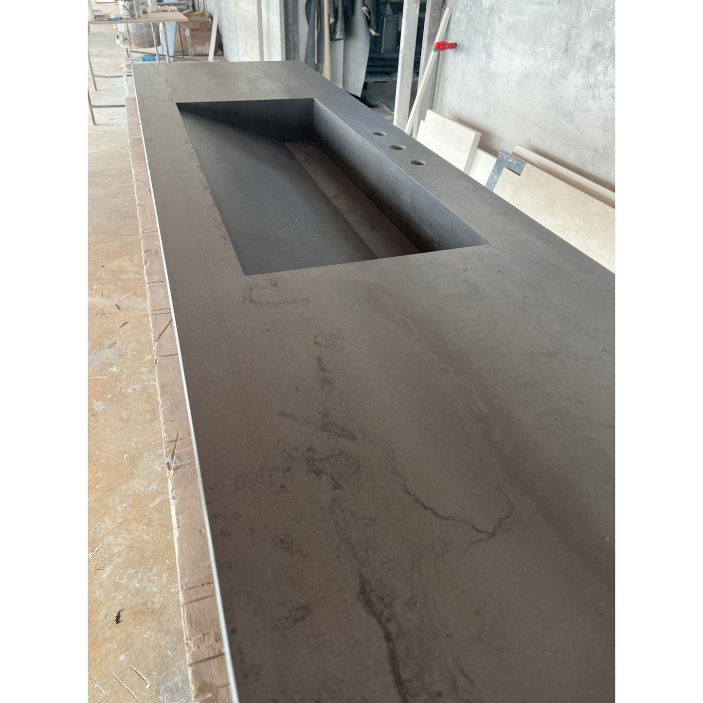 Metal Dark Engineered Porcelain Handcrafted Kitchen Bathroom Sink - Natural Stone Look