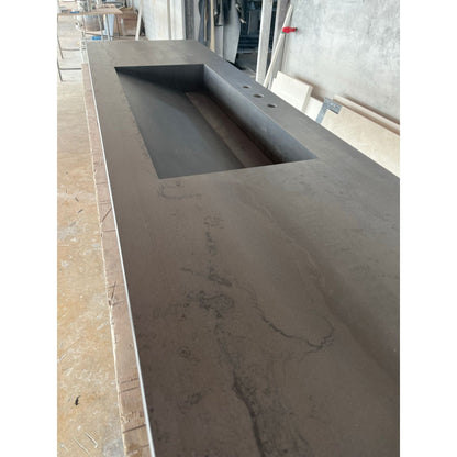 Metal Dark Engineered Porcelain Handcrafted Kitchen Bathroom Sink - Natural Stone Look