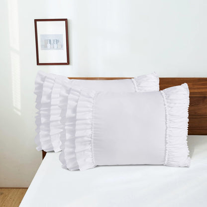 Closeout - Pack of 2 French Country Style Chic Ruffle Pillow Shams