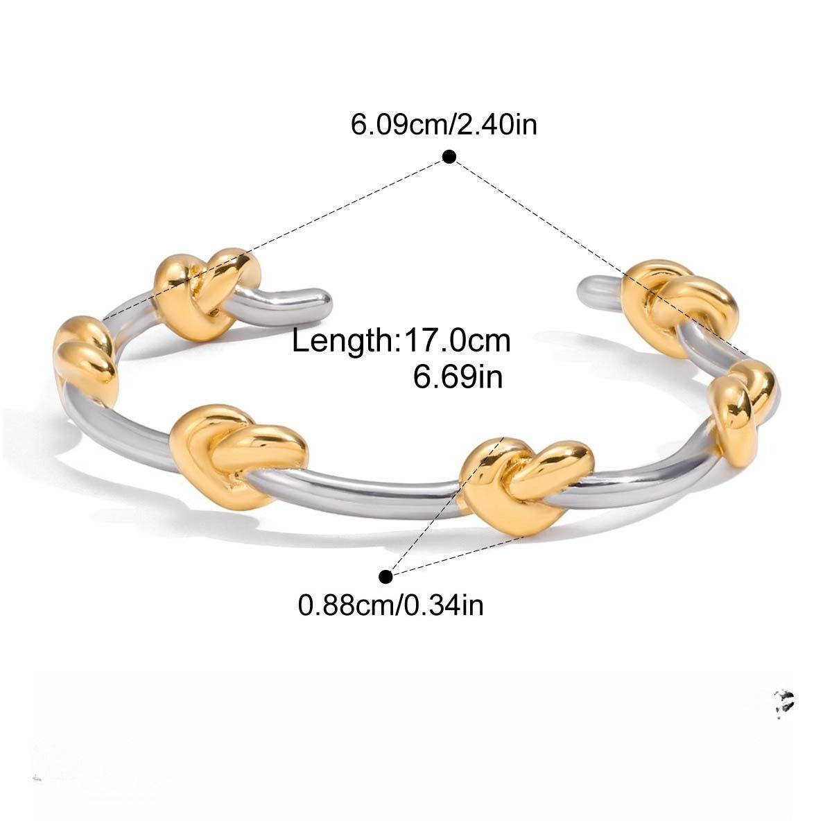 18K gold-plated, lightweight, and luxurious two-tone titanium steel bracelet.