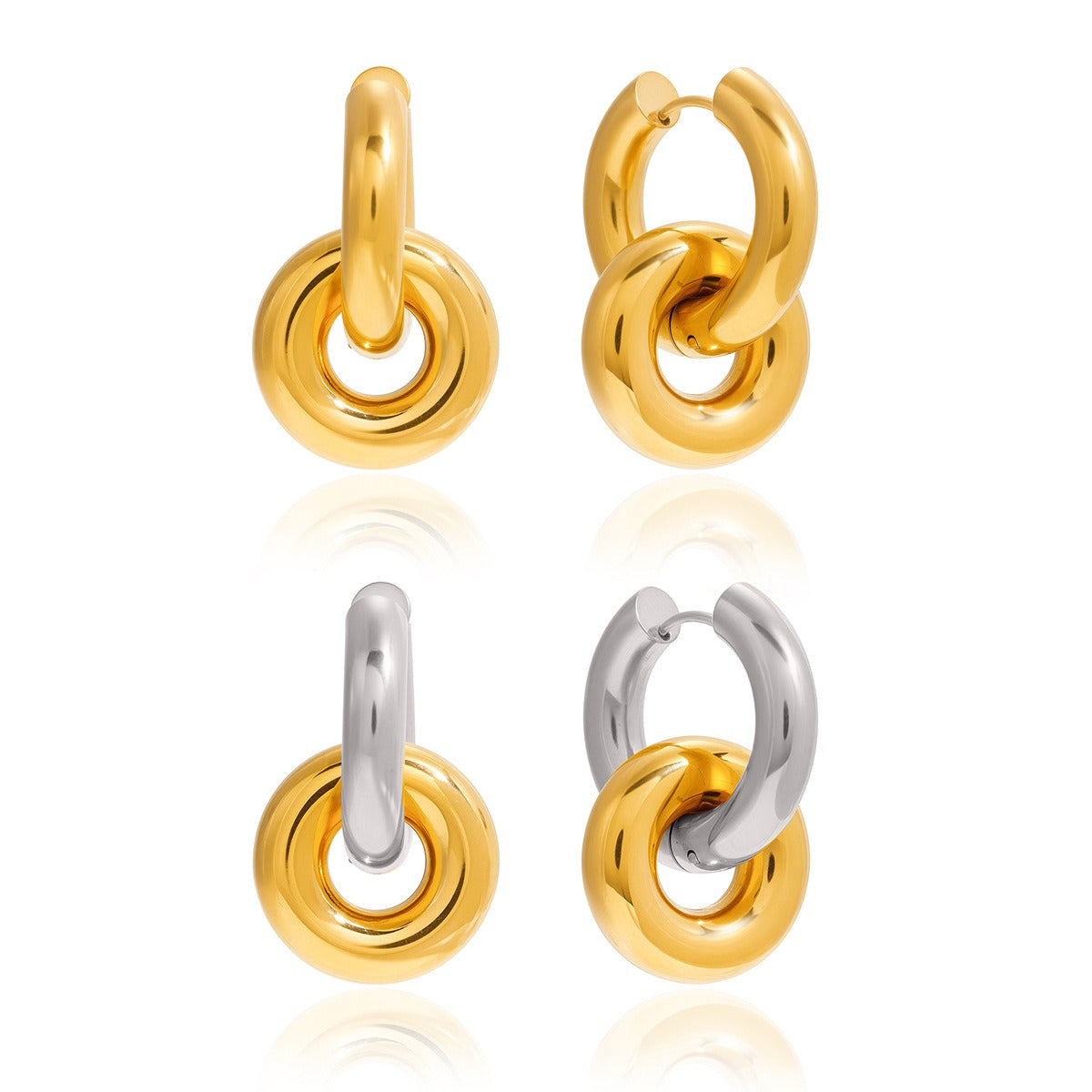 18K gold lightweight luxury hoop earrings