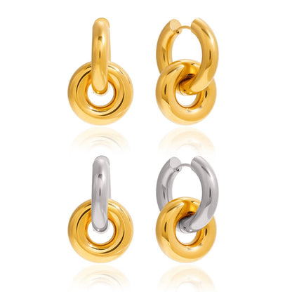 18K gold lightweight luxury hoop earrings