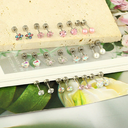 Stainless Steel Five-pointed Star Ear Bone Stud High-end Screw-back Earring