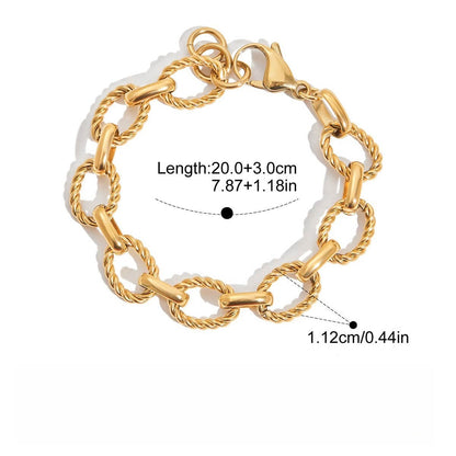 18K gold-plated, lightweight, and luxurious titanium steel bracelet with freshwater pearls.